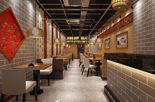 双鸭山传统中式餐厅餐馆装修设计效果图