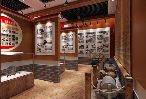 双鸭山传统韵味十足的中式展厅设计效果图