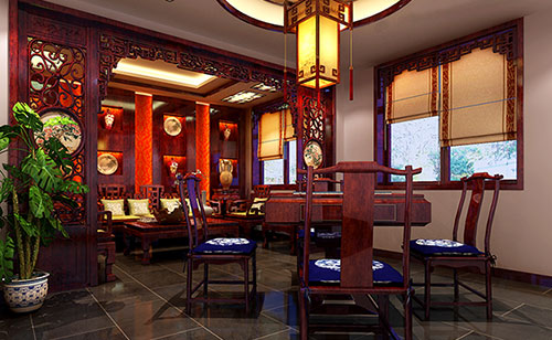 双鸭山古典中式风格茶楼包间设计装修效果图