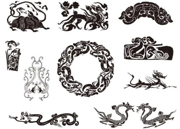 双鸭山龙纹和凤纹的中式图案